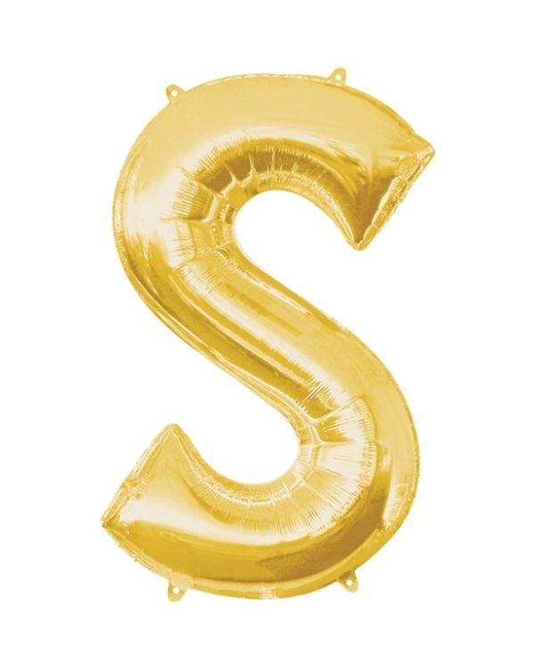 Gold Letter S Balloon - 16&quot; Foil