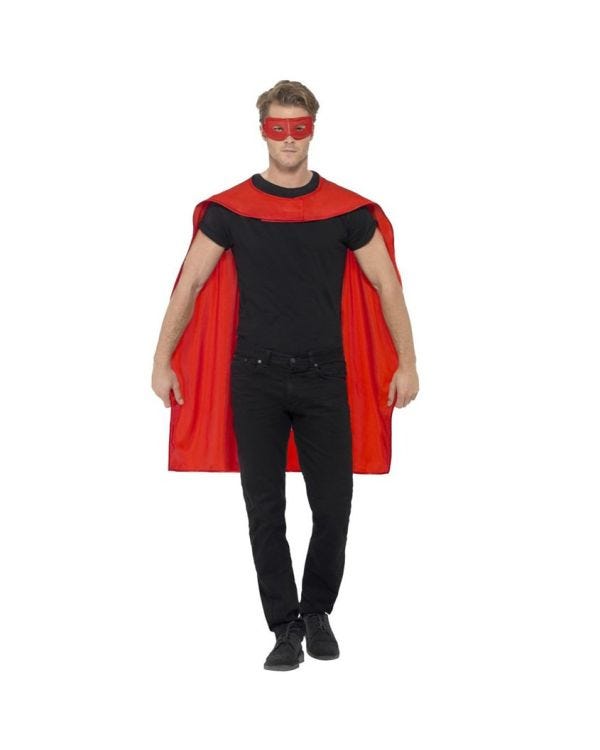 Red Cape and Mask - Adult