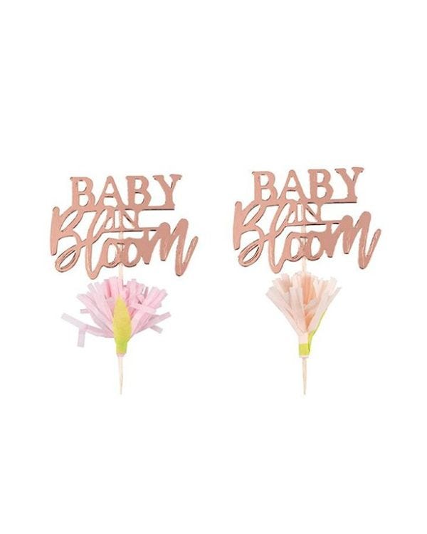 Baby In Bloom Cupcake Toppers (12pk)