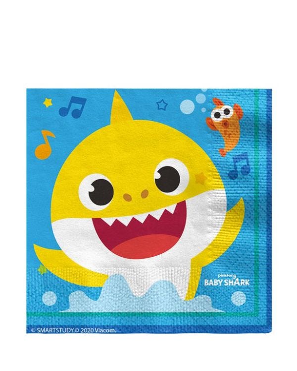 Baby Shark Paper Lunch Napkins - 33cm (16pk)