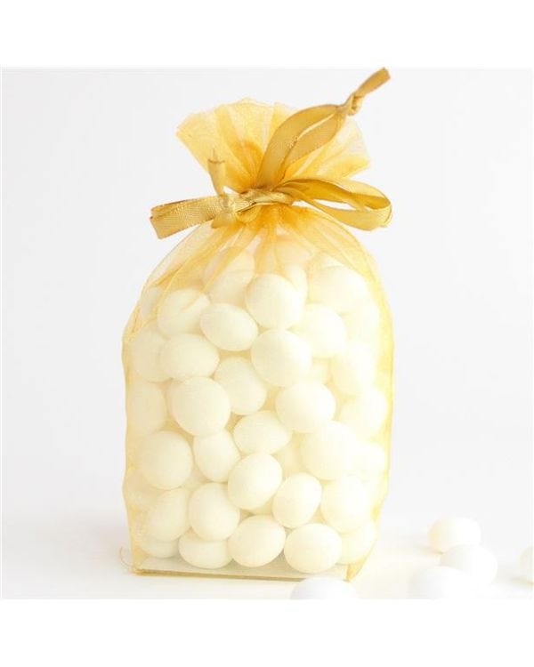 Gold Organza Bags - 15cm x 11cm (10pk)