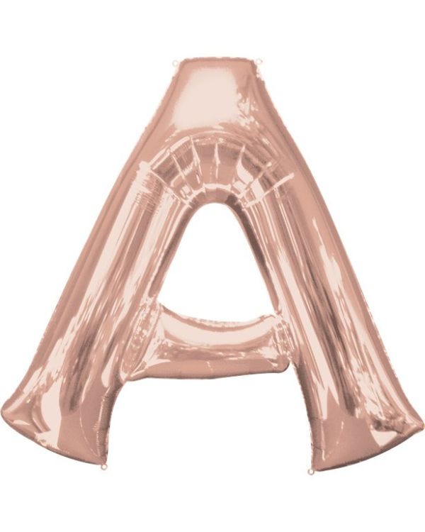Rose Gold Letter A Balloon - 34&quot; Foil