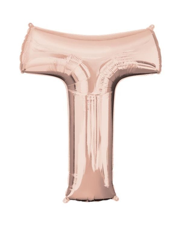Rose Gold Letter T Balloon - 34 Foil