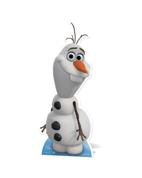 Mini Disney Frozen Olaf Snowman Cardboard Cutout - 89cm x 36cm