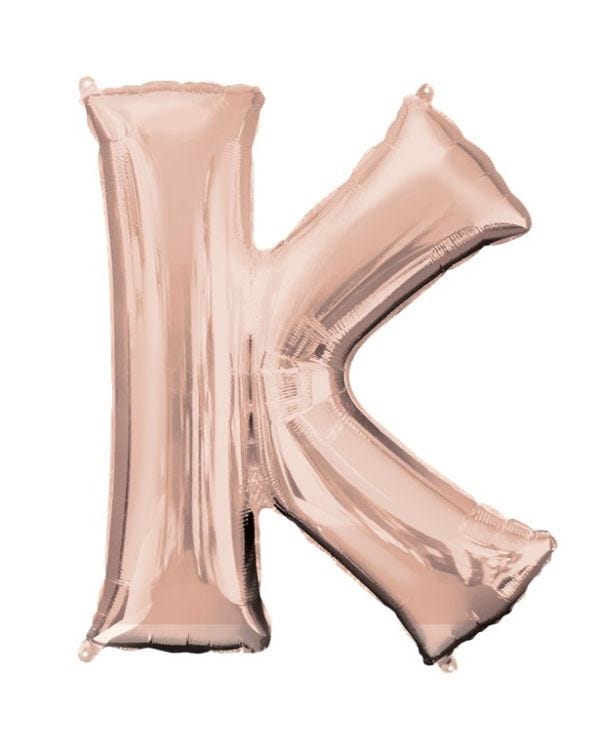 Rose Gold Letter K Air Filled Balloon - 16&quot; Foil