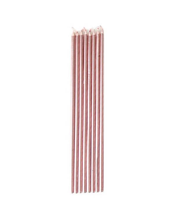 Rose Gold Tall Candles - 16cm (10pk)