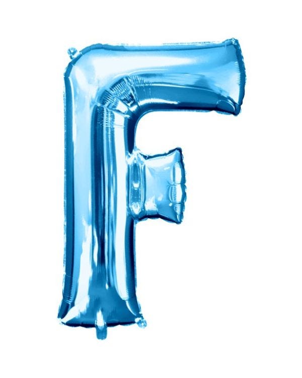 Blue Letter F Balloon - 34&quot; Foil