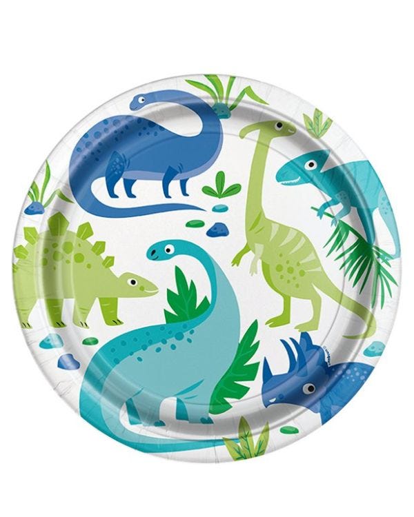 Dino-Roar Paper Plates - 23cm (8pk)