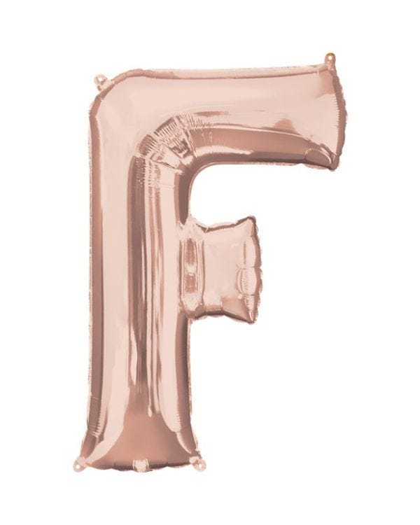 Rose Gold Letter F Balloon - 34 Foil