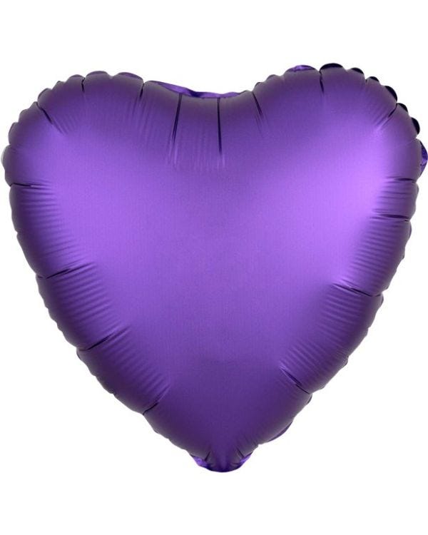 Purple Royale Satin Luxe Heart Foil Balloon -18&quot;