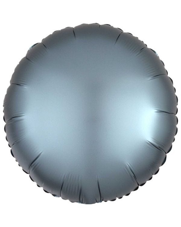 Steel Blue Satin Luxe Circle Foil Balloon - 18&quot;