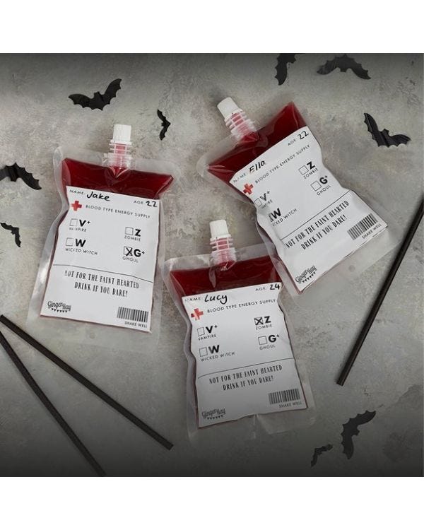 Blood Bag Drinking Pouch (5pk)