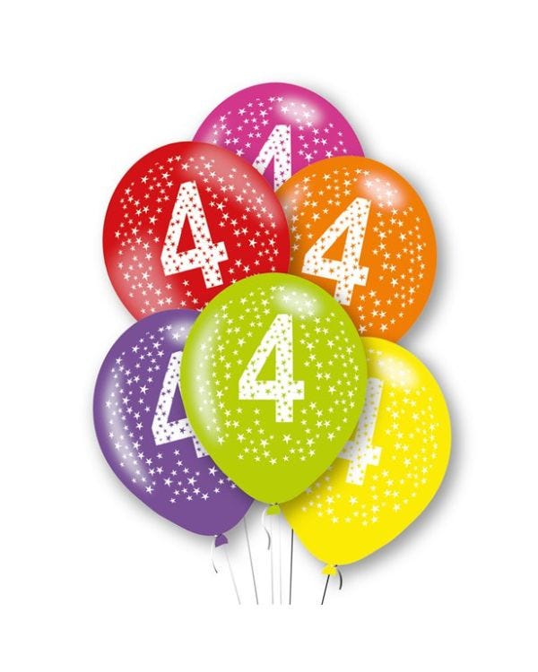 Age 4 Latex Balloons - 11&quot; (6pk)