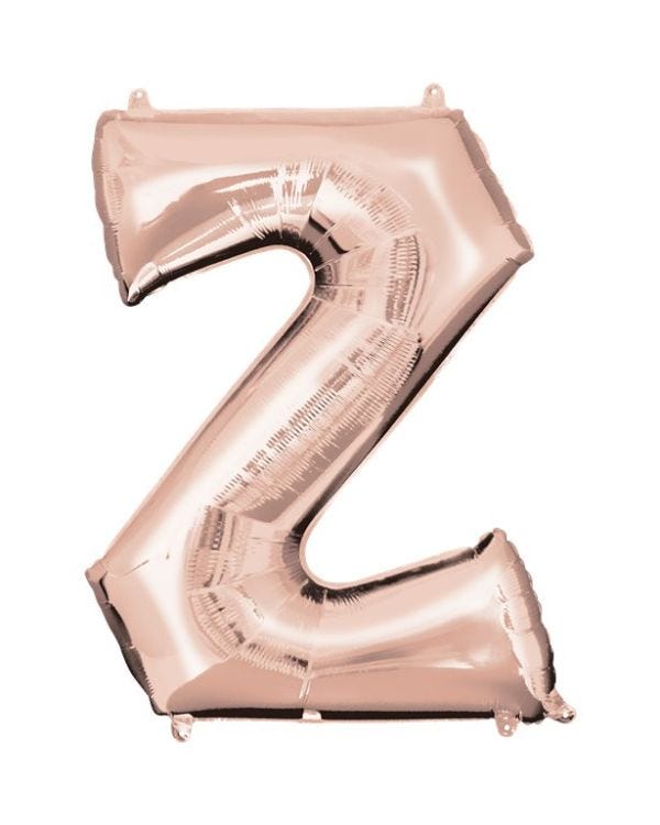 Rose Gold Letter Z Balloon - 34 Foil