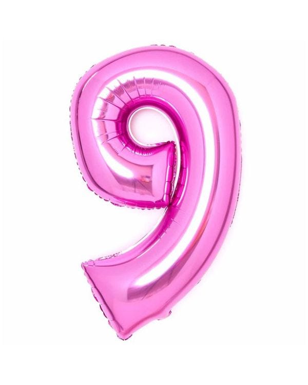 Number 9 Pink Foil Balloon - 34&quot;