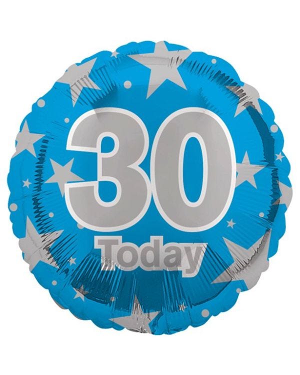 30th Blue Birthday Balloon - 18&quot; Foil