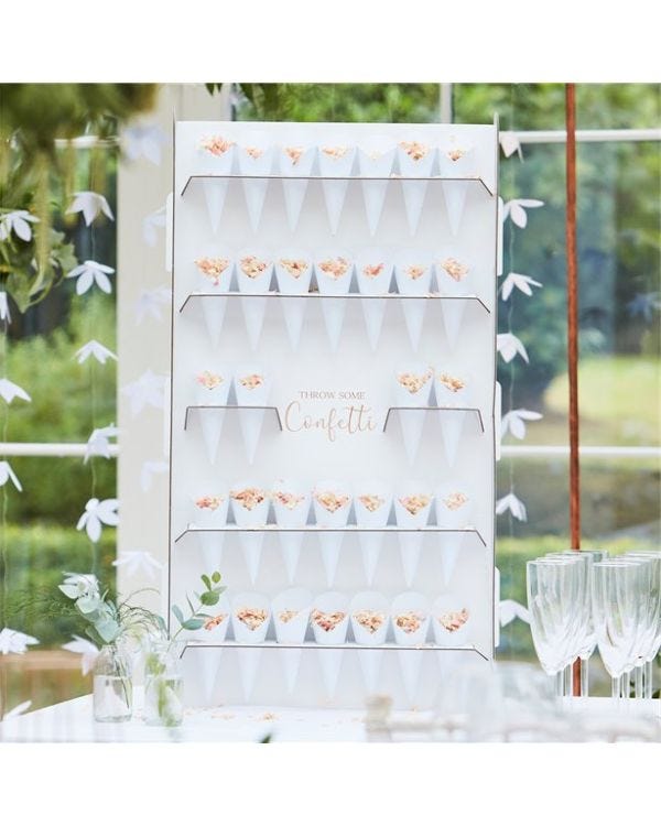 Botanical Wedding Confetti Cone Stand - 72cm
