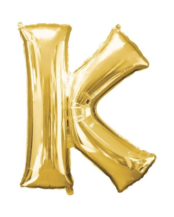 Gold Letter K Balloon - 16&quot; Foil