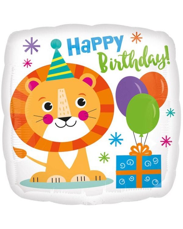 Lion Birthday Balloon - 18&quot; Foil