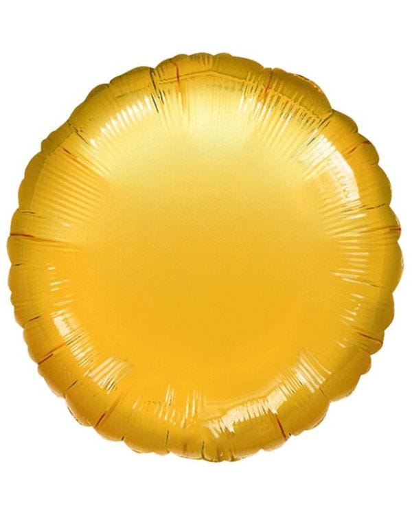 Gold Round Balloon - 18&#039;&#039; Foil - unpackaged