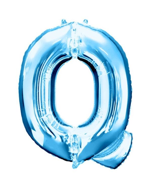 Blue Letter Q Balloon - 34&quot; Foil