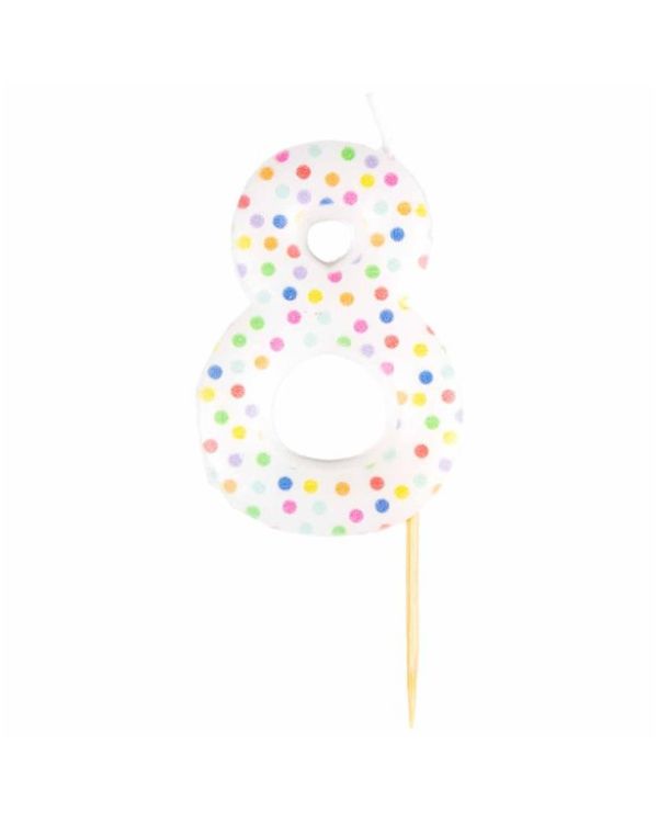 Number 8 Dots Candle