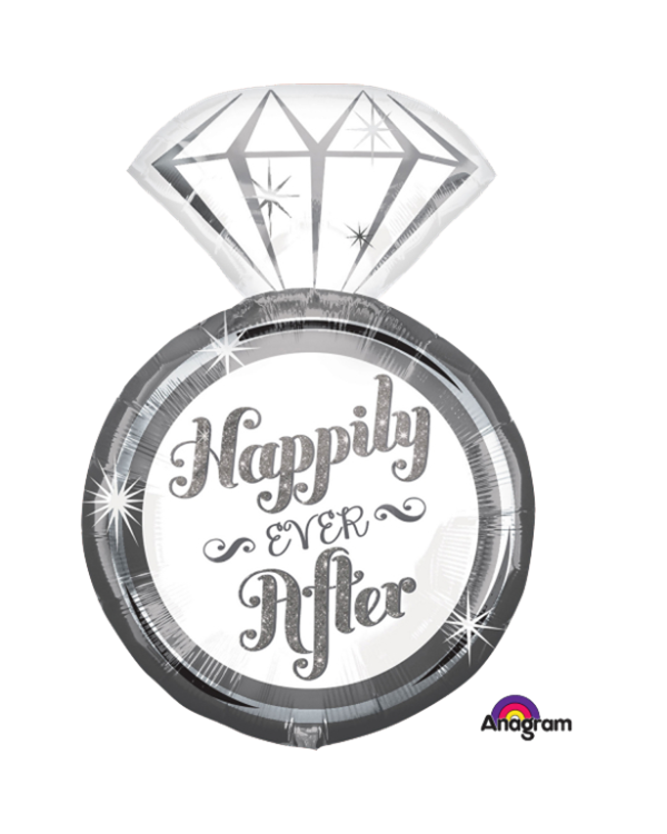 Happily Ever After Ring SuperShape Balloon - 27&quot; Foil