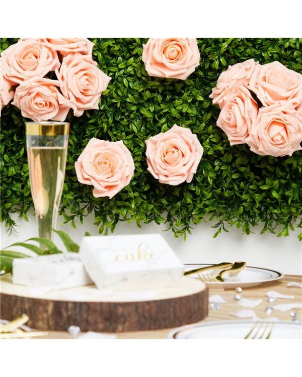 Peach Foam Rose Bud Decorations (5pk)
