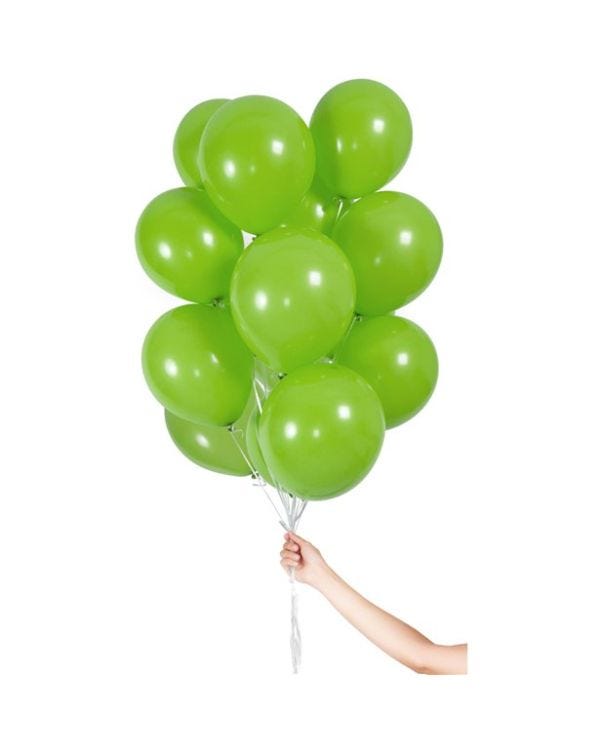 Green Balloons with Ribbon - 9&quot; Latex (30pk)