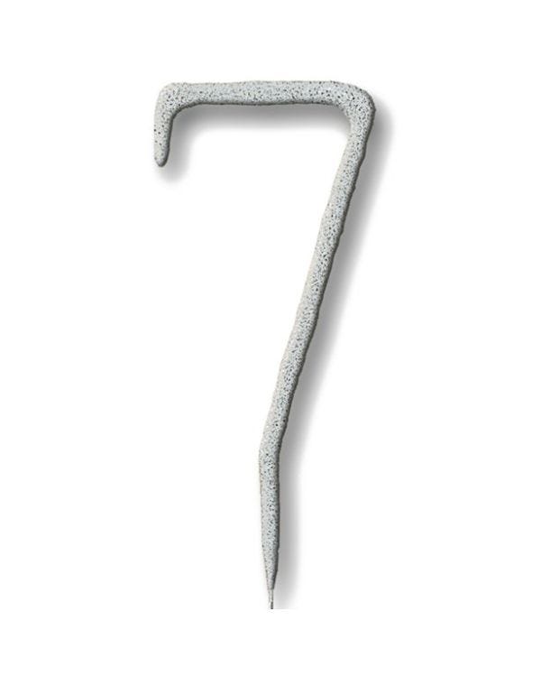 Silver Number 7 Sparkler Candle - 7&quot;