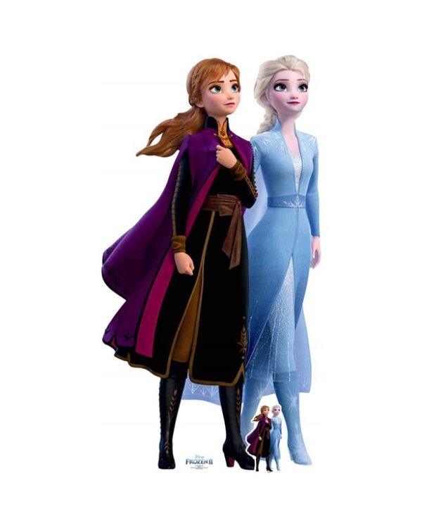 Life  Size Disney Anna &amp; Elsa Cardboard Cutout - 182cm x 96cm