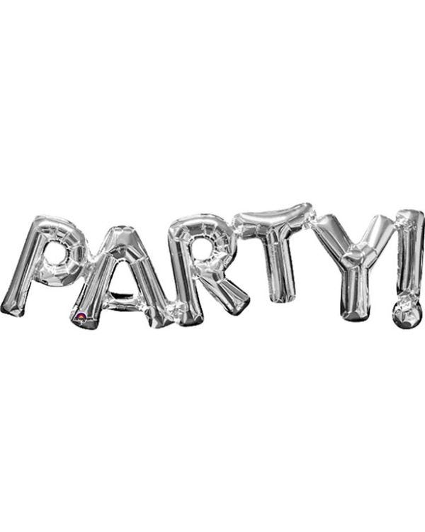 Party Silver Foil Phrase Balloon