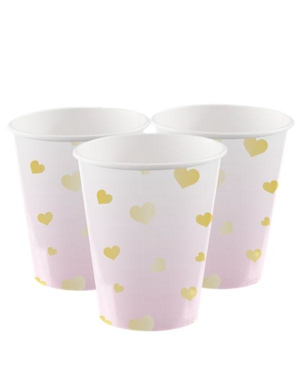 1st Birthday Pink Paper Cups - 250ml (8pk)