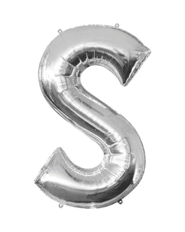 Silver Letter S Balloon - 34&quot; Foil