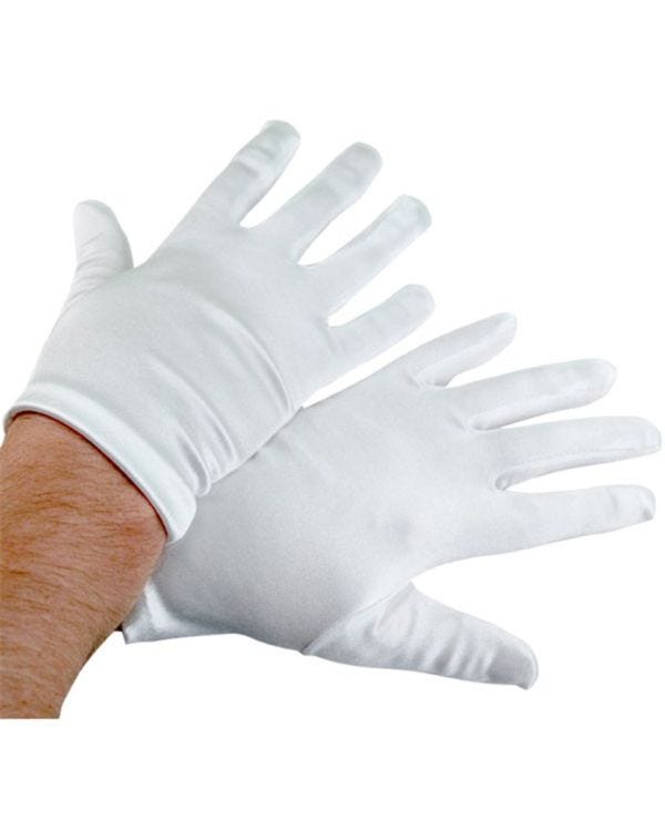 White Satin Gloves - Adult