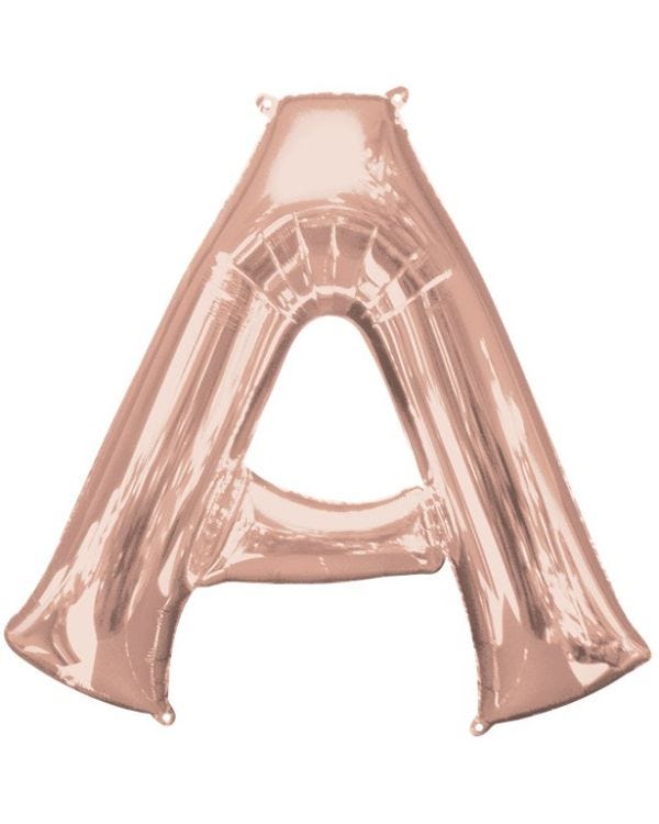 Rose Gold Letter A Air Filled Balloon - 16&quot; Foil