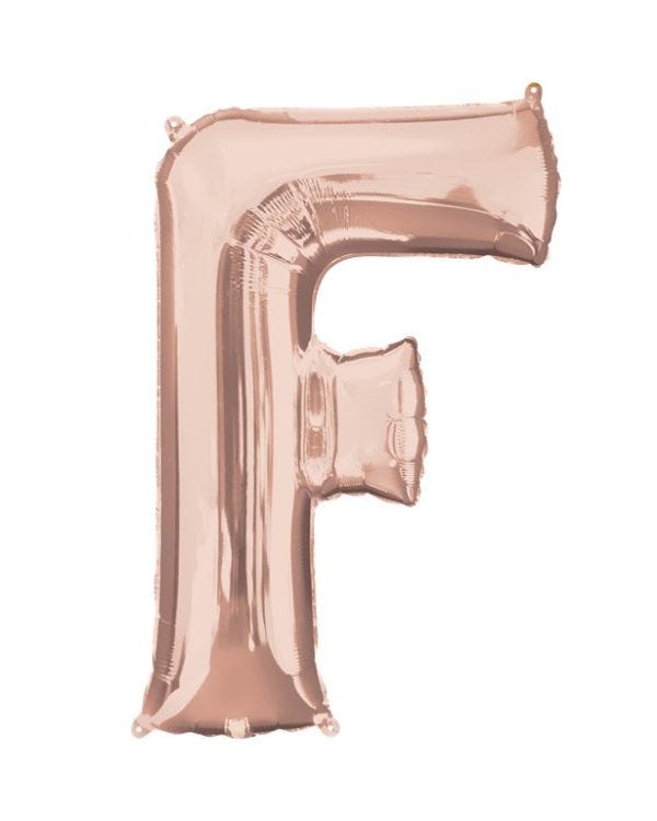 Rose Gold Letter F Air Filled Balloon - 16&quot; Foil