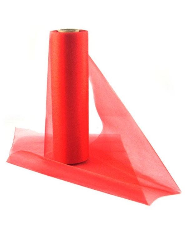 Red Organza Sheer Roll - 25m