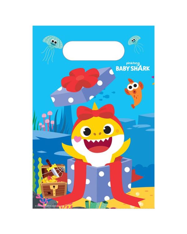 Baby Shark Paper Party Bags (8pk)