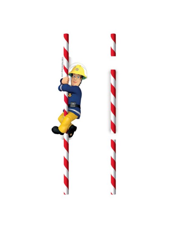 Fireman Sam Paper Drinking Straws (8pk)