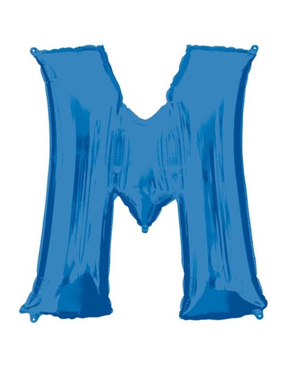 Blue Letter M Air Filled Balloon - 16&quot; Foil