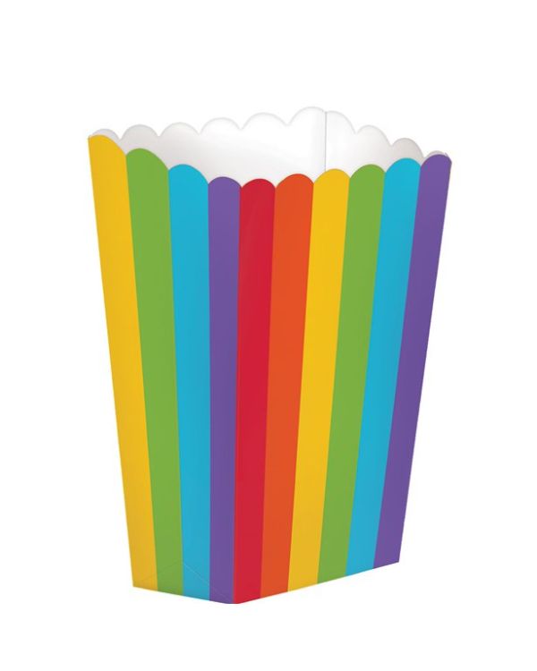 Small Rainbow Popcorn Boxes - 13cm (5pk)