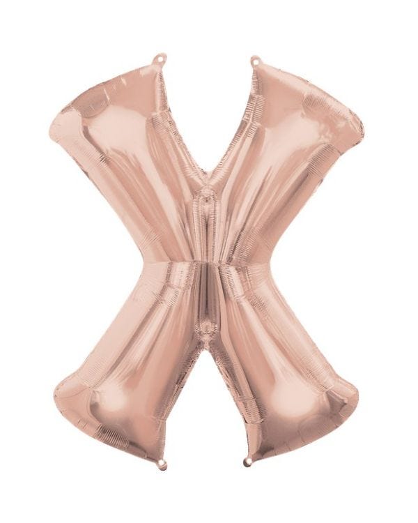Rose Gold Letter X Air Filled Balloon - 16&quot; Foil