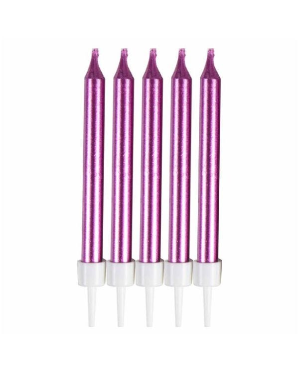 Metallic Pink Candles - 6cm (10pk)