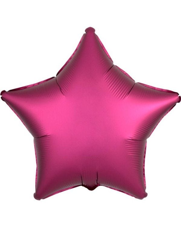 Pomegranate Satin Luxe Star Foil Balloon - 18&quot; Unpackaged
