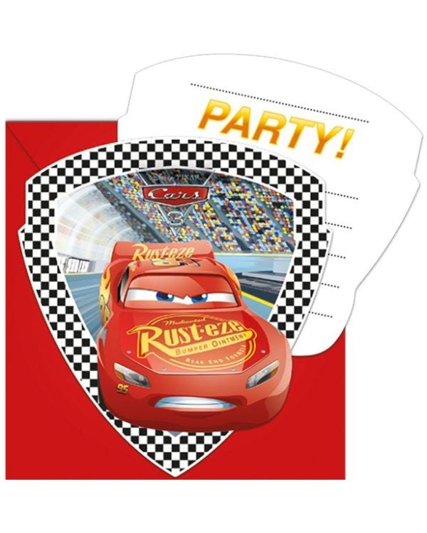 Disney Cars 3 Invitations (6pk)