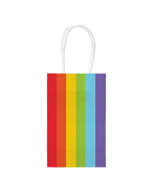 Rainbow Paper Party Bags - 13cm x 21cm (10pk)