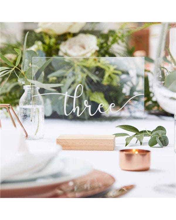Botanical Wedding Acrylic Table Numbers 1-12 (12pk)