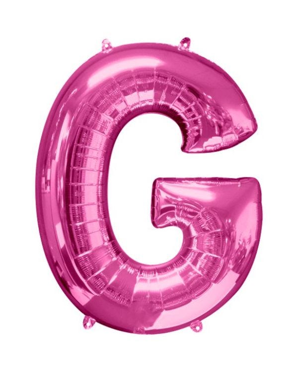 Pink Letter G Balloon - 34&quot; Foil