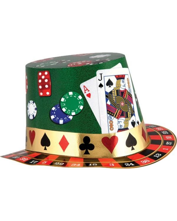 Casino Night Foil Card Hat